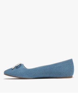 Ballerines en toile denim avec noeud scintillant femme - Valentina Baldano